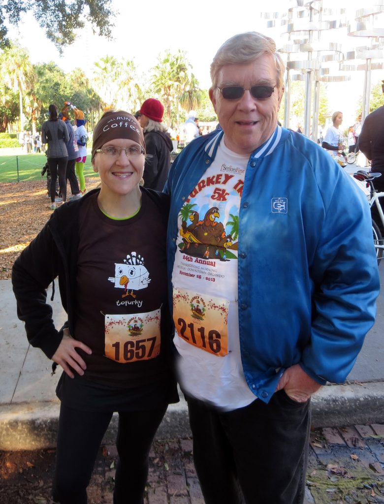 Dad and I at a local Turkey Trot in 2013.